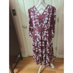 Gal Meets Glam Adelaide Dress Purple Floral Size 10